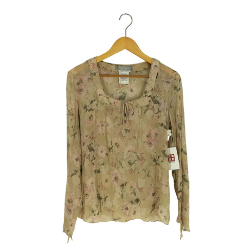 マックスマーラ MAX MARA 90S~00S 銀タグ イタリア製 PUMA SETA スクエアネック 花柄 ブラウス レディース EUR:40